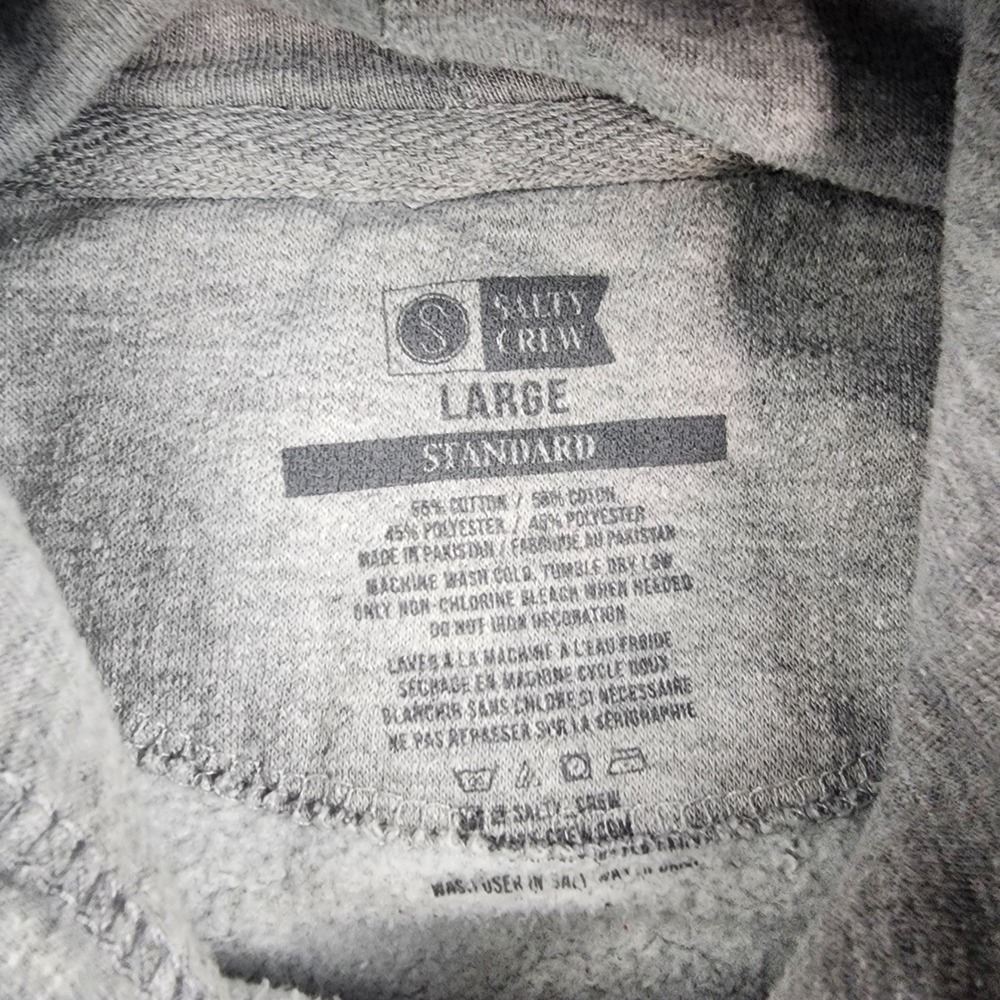 Salty Crew Hoodie Cotton Blend Men Large Gray Graphic Sink Swim - Picture 4 of 10